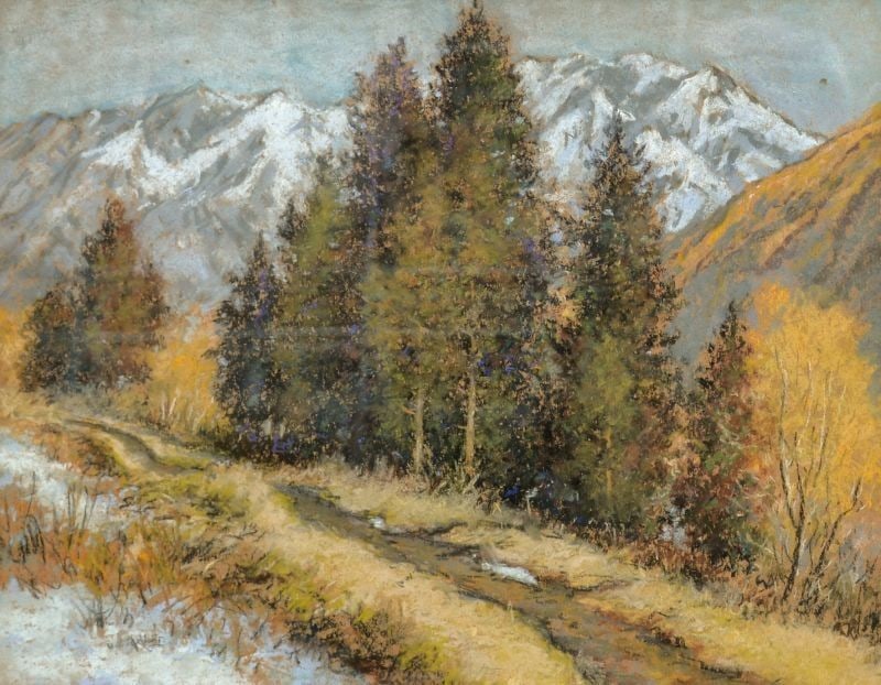 Takeuchi Tsurunosuke Pastel Painting Framed Snow Lingering Art Shinshu Nagano: Takeuchi Tsurunosuke Pastel Painting Framed Snow Lingering Art Shinshu Nagano Item Specifics: Artist: Tsurunosuke Takeuchi Subject: Landscape Material: Pastel on paper Style: Japanese Year Of Producti