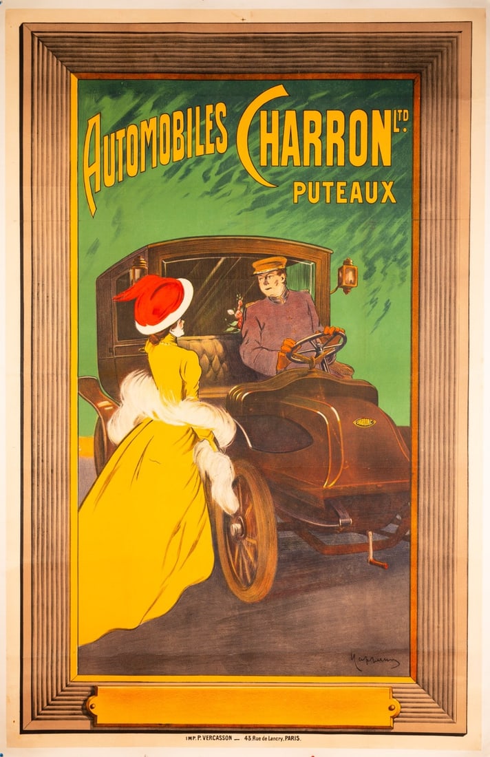 1906 Automobiles Charron Poster By Cappiello, Stone Lithograph On Linen: 1906 Automobiles Charron Poster By Cappiello, Stone Lithograph On Linen Item Specifics: Artist: FAVRE Leonetto Cappiello Unit Of Sale: Single Piece Size: 51x78 Date Of Creation: 1906 Material: Canvas 