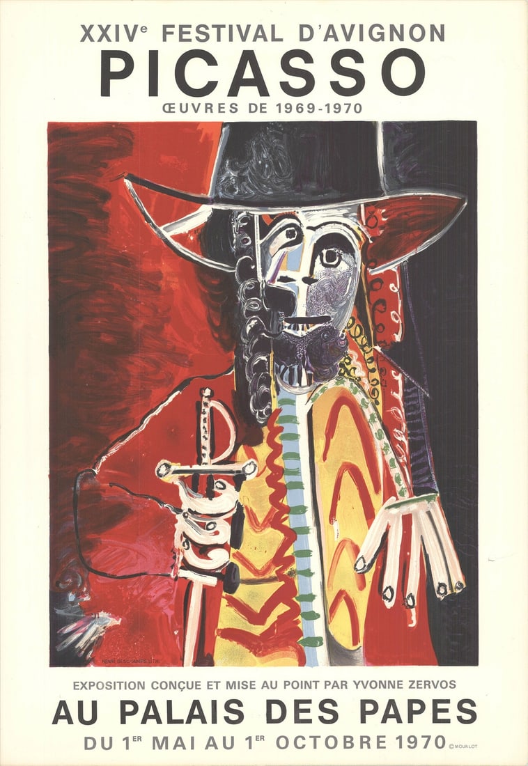 PABLO PICASSO Festival D'Avignon Le Corsaire 30" x 21" Lithograph 1970 Cubism M (1 of 13)