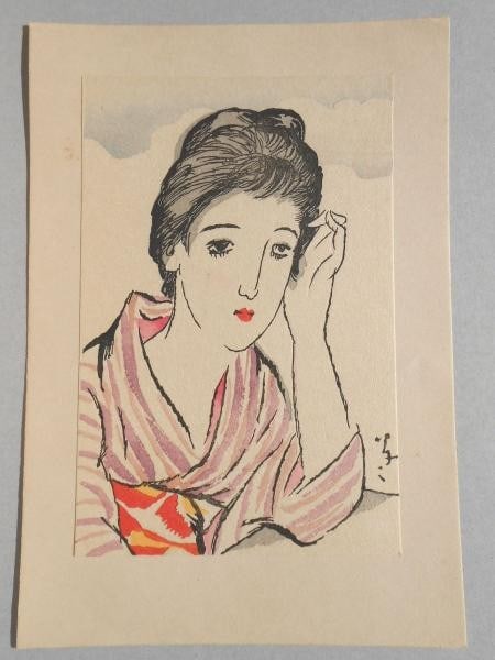 Woodblock Print Institute Small Works By Yumeji Kato 1937 Takehisa: Woodblock Print Institute Small Works By Yumeji Kato 1937 Takehisa Item Specifics: Artist: Takehisa Yumeji Subject: Taisho Roman / Lyrical Art Material: Washi Paper Style: Japanese Size: 15 x 10 cm Pr