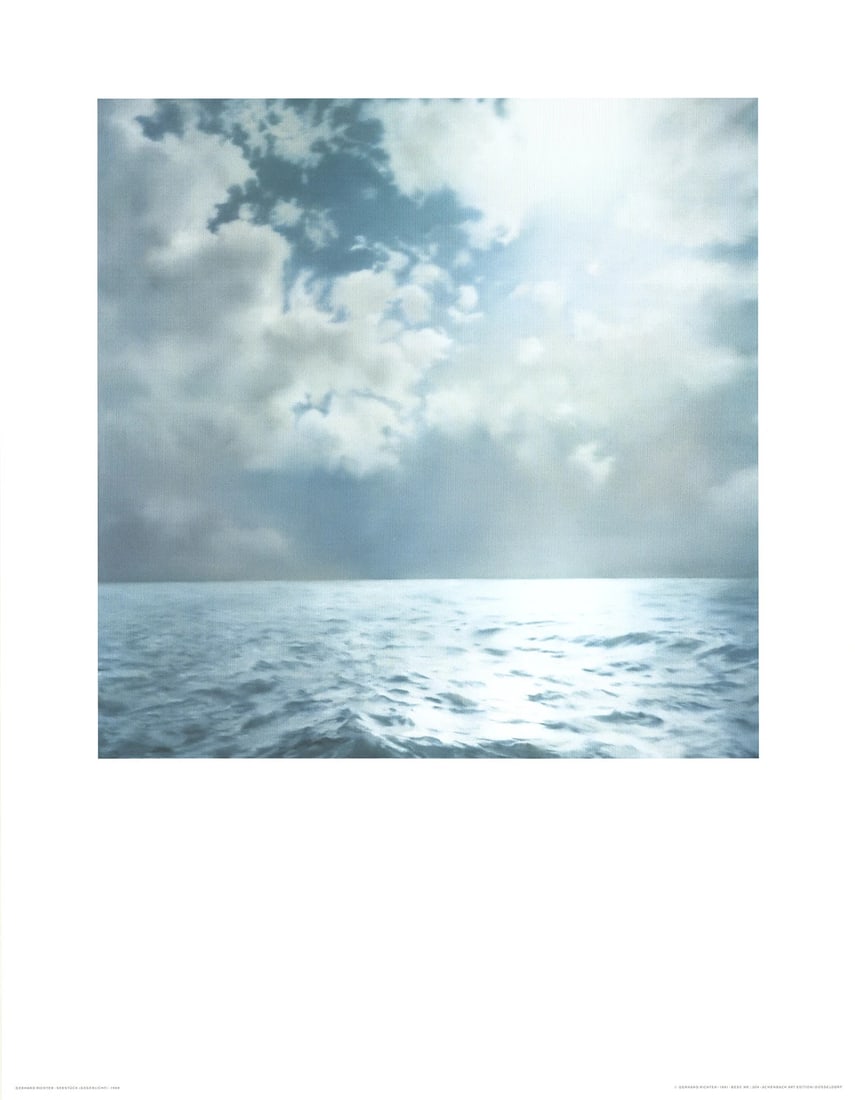 GERHARD RICHTER Seascape (No Text) 35.25" x 27.5" Poster 1991 Contemporary Blue (1 of 8)