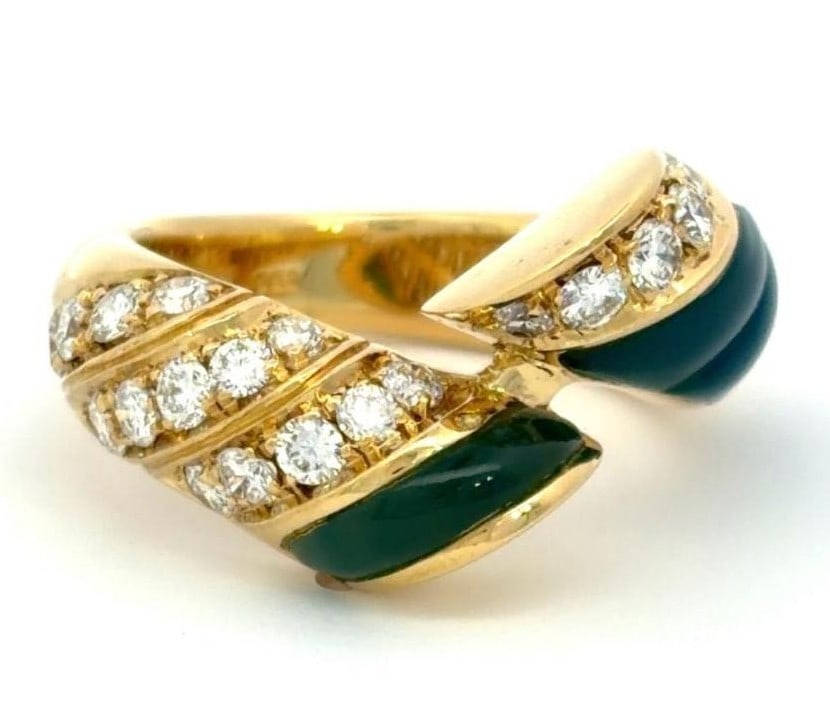 Picchiotti Diamond 0.62ct Green Stone 18k Yellow Gold Wrap Ring US 4.75 EU48.5: Picchiotti Diamond 0.62ct Green Stone 18k Yellow Gold Wrap Ring US 4.75 EU48.5 Item Specifics: Shape: Round Main Stone Creation: Natural Occasion: Anniversary Birthday Christening Christmas Engagement