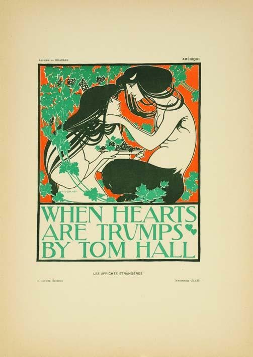 Stone Litho 1897 Original Affiches Hearts Trumpfor Etrangeres Bradley (1 of 1)