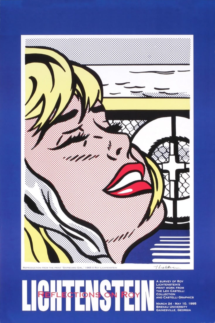 Shipboard Girl 30.25" x 20" Poster 1995 Pop Art Multicolor Face ROY LICHTENSTEIN (1 of 17)