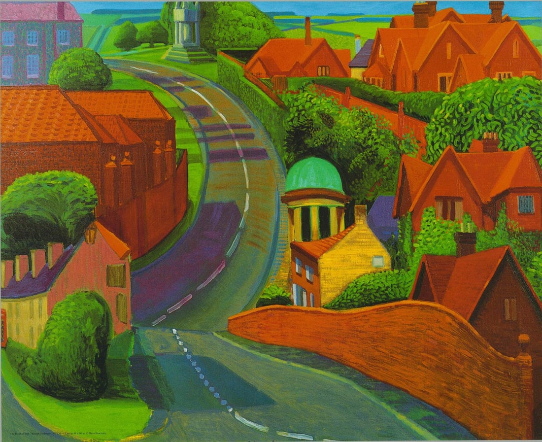 Hockney David The to Road Through York Sledmere 19.75 x 24.25 Offset Lithograp (1 of 4)