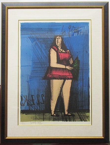 Bernard Buffet Big woman Original Lithograph Signed Limited Edition Framed (1 of 10)