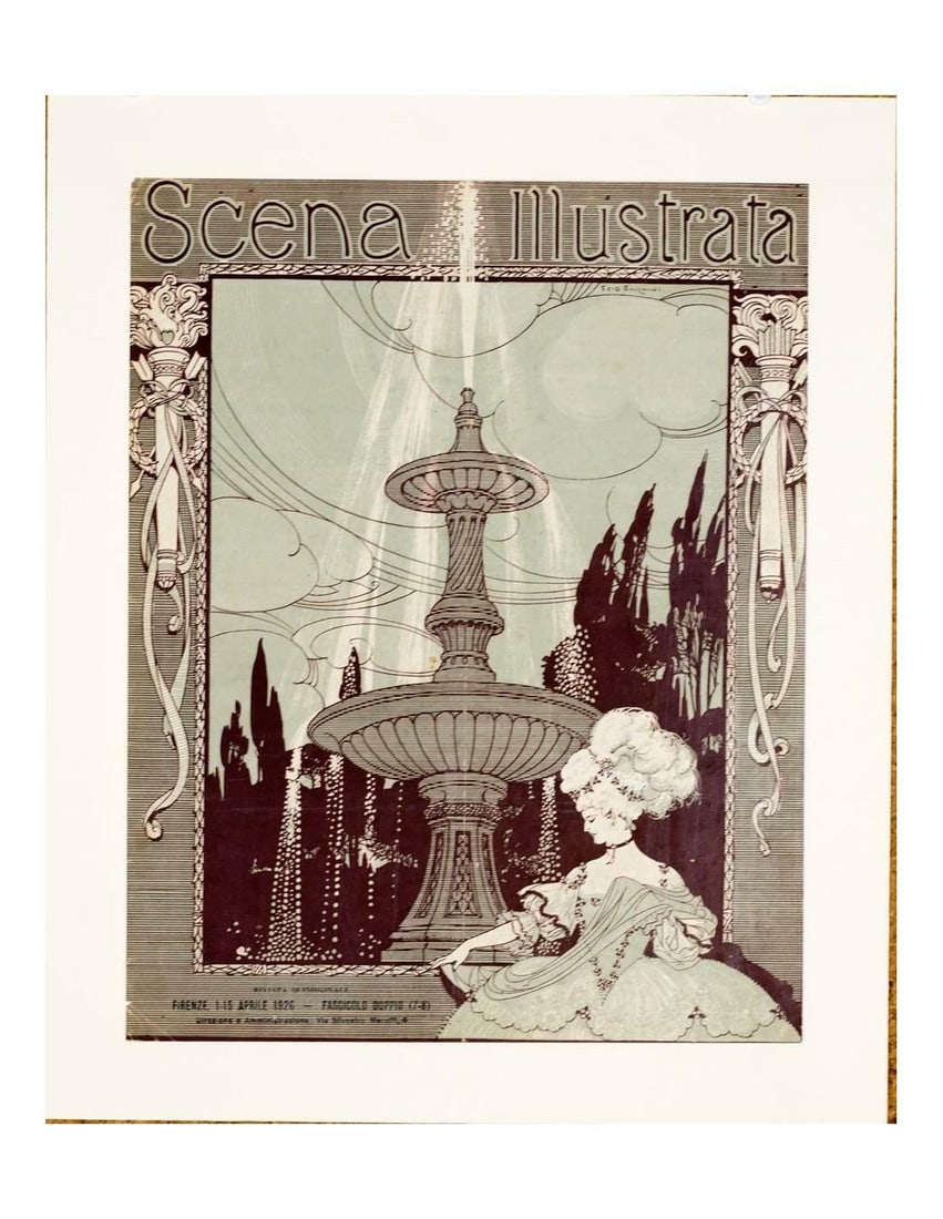 Scena Illustrata Arts Literature Music Theatre Fountain 1900 (1 of 1)
