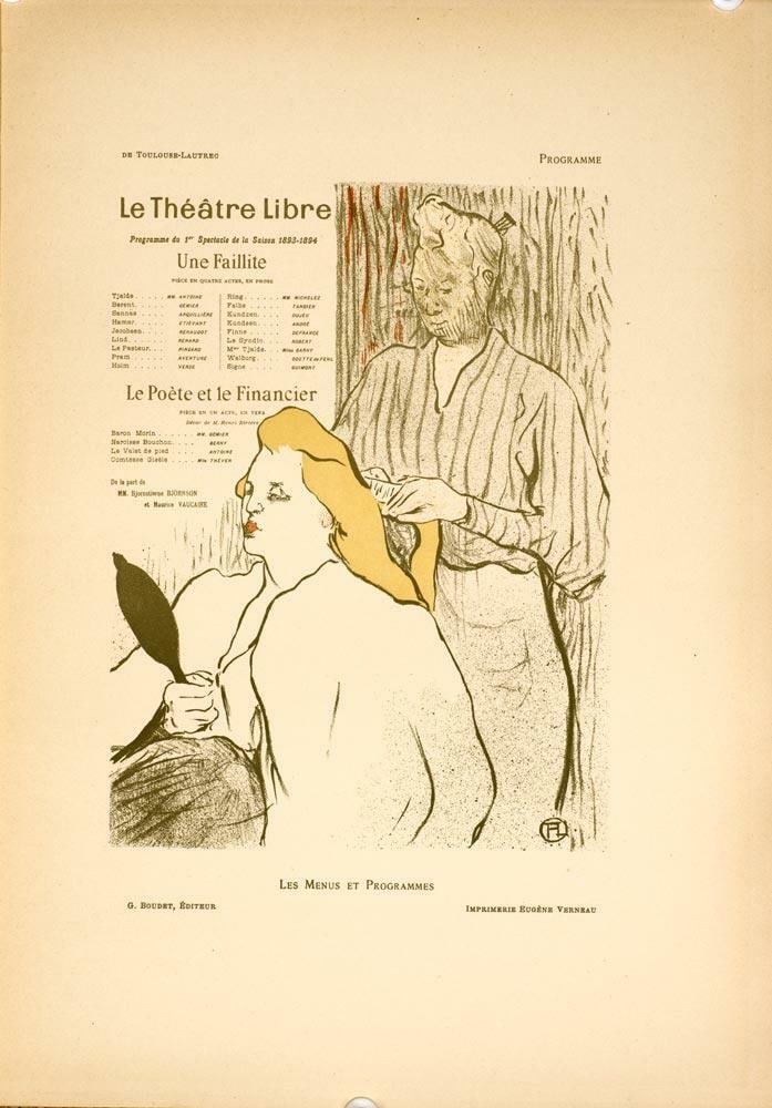Henri de Toulouse Lautrec Original Poster Litho Stone 1896 Theatre Libre (1 of 1)