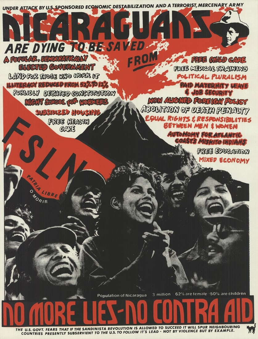 BLACK CAT COLLECTIVE Nicaraguans are dying to be saved (Sm) 24.25" x 18.5" Serig (1 of 1)