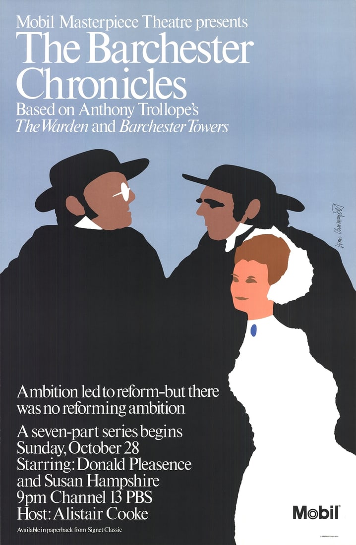 IVAN CHERMAYEFF The Barchester Chronicles 46" x 30" Offset Lithograph 1984 Conte (1 of 4)
