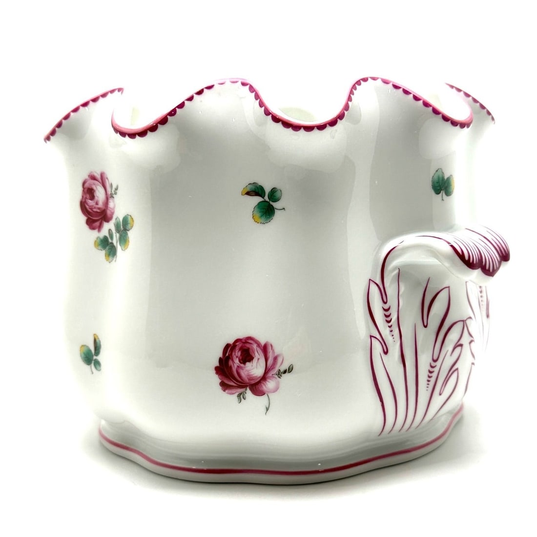 Italy White Rose Pink Porcelain Wine Cooler Cachepot Antique Richard Ginori (1 of 8)