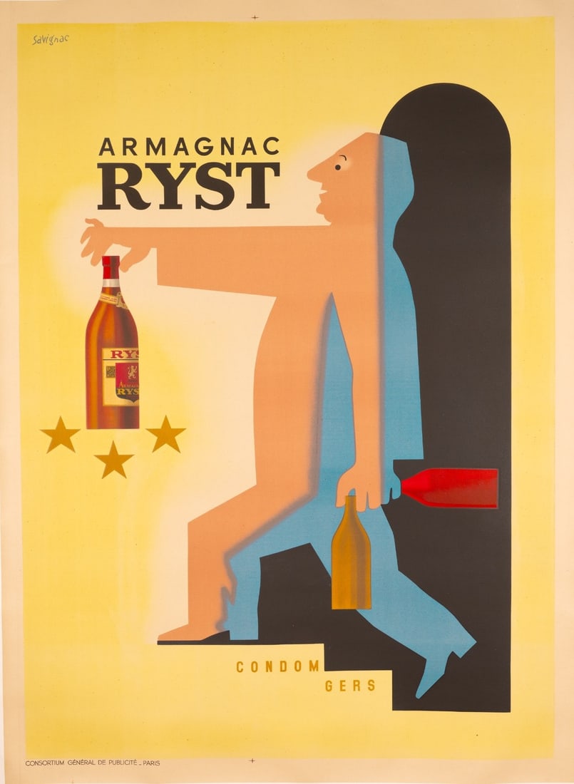 Armagnac Ryst By Raymond Savignac Vintage Poster 1943C: Armagnac Ryst By Raymond Savignac Vintage Poster 1943C Item Specifics: Artist: RAIMOND SAVIGNAC Unit Of Sale: Single Piece Size: Large Date Of Creation: 1950-1969 Title: Armagnac Ryst Material: Canvas
