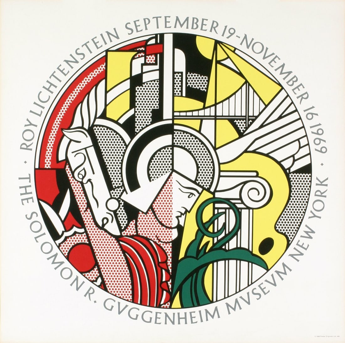 ROY LICHTENSTEIN Guggenheim Museum 28.75" x 28.75" Serigraph 1969 Pop Art Multic (1 of 1)