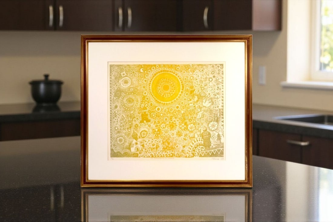 Psychedelic Lithograph Print 1975 Signed ED75 Framed Authentic (1 of 9)