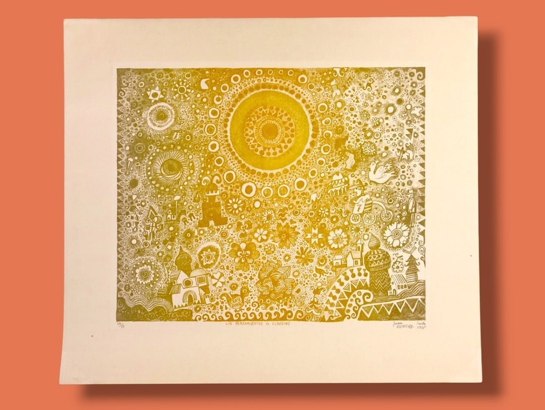 Psychedelic Lithograph Print 1975 Signed ED75 Framed Authentic - 2