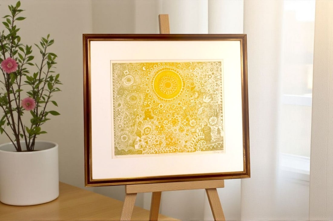 Psychedelic Lithograph Print 1975 Signed ED75 Framed Authentic - 8