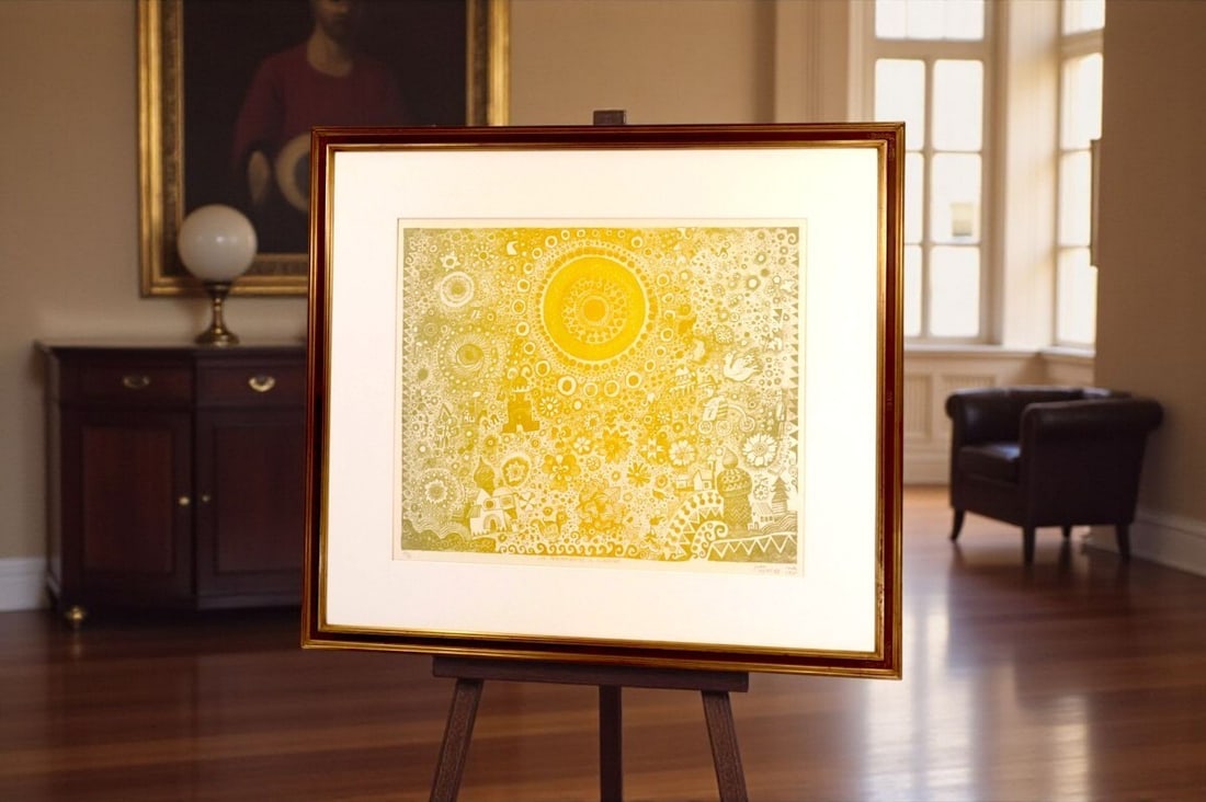 Psychedelic Lithograph Print 1975 Signed ED75 Framed Authentic - 9