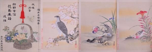 Meiji 28 Fukui Gessai Album Woodblock Prints Bird Flower Kano Tsunenobu: Meiji 28 Fukui Gessai Album Woodblock Prints Bird Flower Kano Tsunenobu Item Specifics: Artist: Kano Tsunenobu (Original) Fukui Gessai (Adapter) Subject: Birds and Flowers (Kacho-ga) Material: Paper S