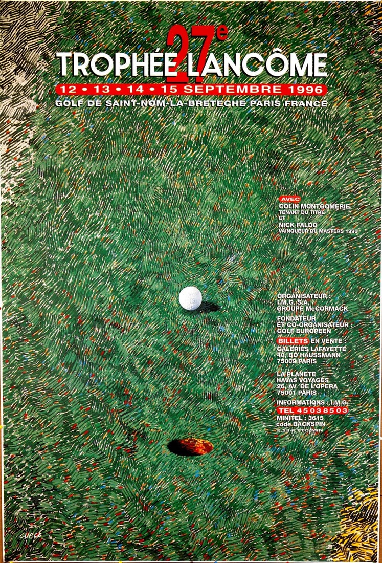 Golf Poster Henri Cueco Serigraph Trophe Lancme 1996 Golf Tournament: Golf Poster Henri Cueco Serigraph Trophe Lancme 1996 Golf Tournament Item Specifics: Unit Of Sale: Single Piece Size: Large Color: GREEN Date Of Creation: 1996 Title: 27eme Trophee Lancome Material: C