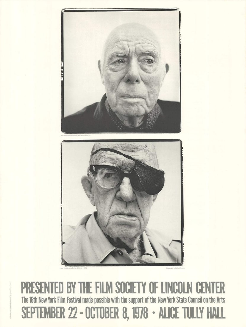RICHARD AVEDON 16th New York Film Festival 45" x 34" Offset Lithograph 1978 Blac (1 of 19)