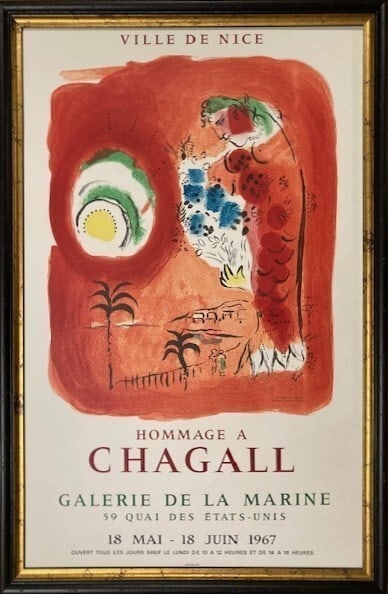 Marc Chagall La sirene rouge Nice 1967 Lithograph Signed Raisonn No. P40 Framed (1 of 6)