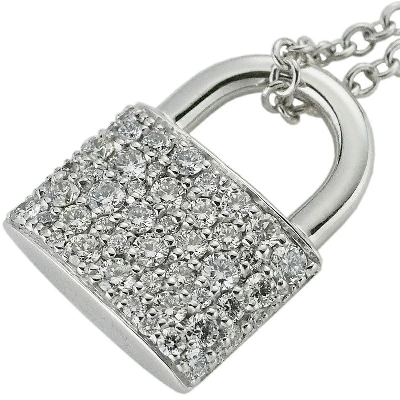 Tiffany & Co Hardware Lock Diamond 18k White Gold Necklace Pendant with Box: Tiffany & Co Hardware Lock Diamond 18k White Gold Necklace Pendant with Box Item Specifics: Pendant Shape: Lock Closure: Spring Ring Occasion: Anniversary Birthday Christening Christmas Confirmation/C