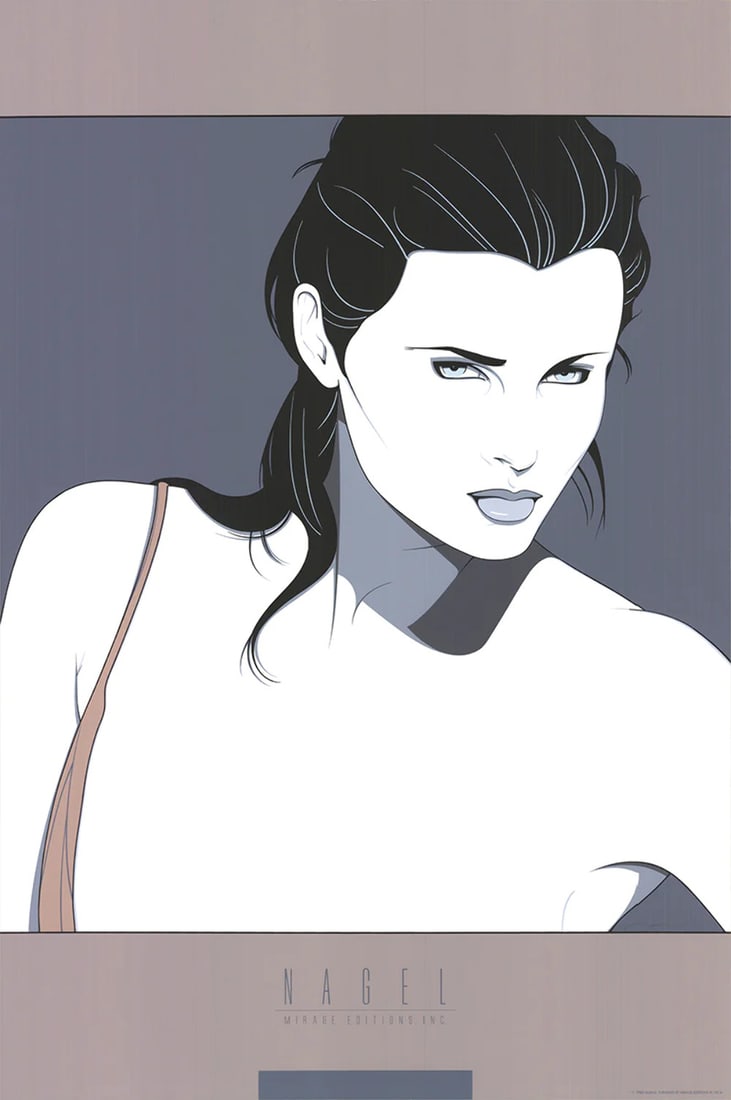 PATRICK NAGEL Commemorative #14 36" x 24" Serigraph 1986 Pop Art Brown Blue Wom (1 of 4)