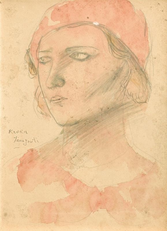 Kaoru Yamaguchi Woodblock Print Woman in a Hat Framed Japanese Modern Art: Kaoru Yamaguchi Woodblock Print Woman in a Hat Framed Japanese Modern Art Item Specifics: Artist: Kaoru Yamaguchi Subject: Portrait of a Woman Material: Woodblock Print on Paper Style: Japanese Year O