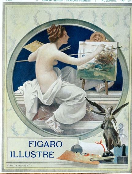 Original Vintage Poster Girl Artist By Francois Flameng For Figaro Illustre 1898 (1 of 1)