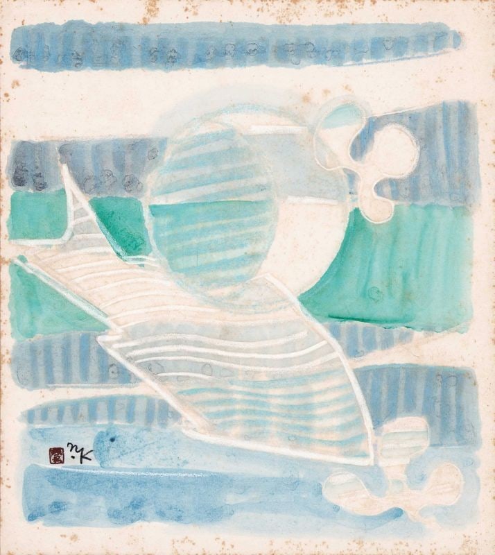 Modern Japanese Sea Painting Art Signed Noboru Kunimatsu: Modern Japanese Sea Painting Art Signed Noboru Kunimatsu Item Specifics: Artist: Noboru Kunimatsu Subject: Moon and Sea Material: Ink and pigment on Shikishi board Style: Japanese Year Of Production: 