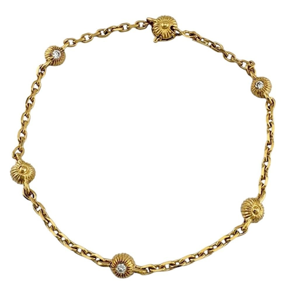 Chain Bracelet Estate Jewelry Paris Chaumet Diamond 18k Yellow Gold Vintage (1 of 6)