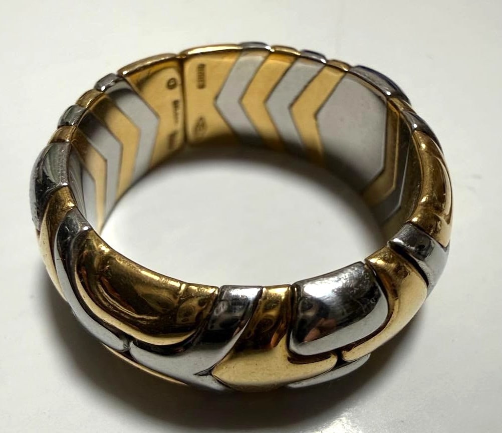 Vintage Bvlgari Alveare 18k Yellow Gold Stainless Steel Ring US9.25 EU60 Men: Vintage Bvlgari Alveare 18k Yellow Gold Stainless Steel Ring US9.25 EU60 Men Item Specifics: Shape: Round Occasion: Anniversary Birthday Christening Christmas Engagement Graduation Mother's Day Valent
