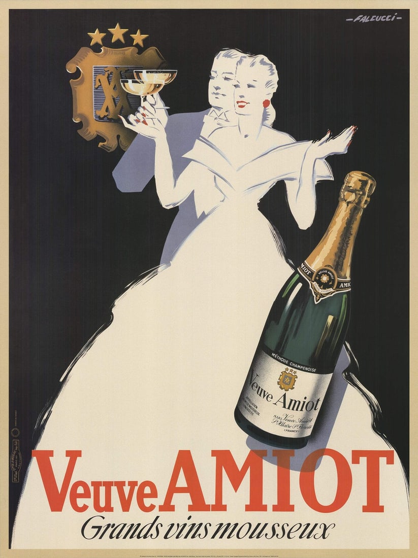 Veuve Amiot- Grands vins mousseux 48" x 36" ROBERT FALCUCCI Offset Lithograph 20 (1 of 1)