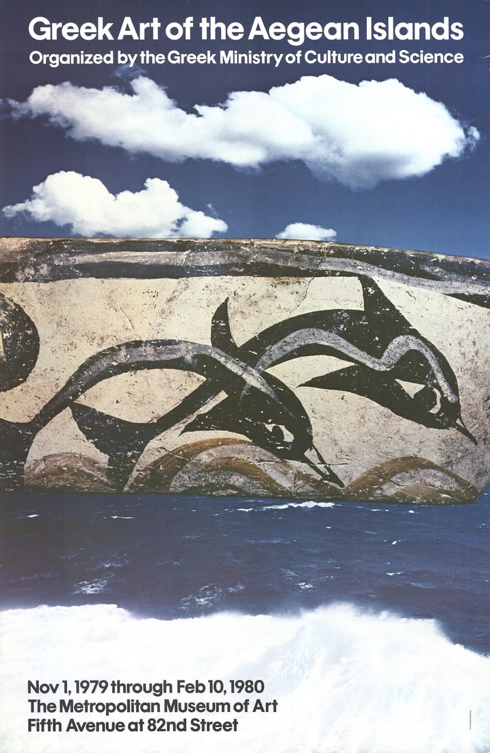ARTIST UNKNOWN Greek Art of the Aegean Islands 46" x 30" Offset Lithograph 1979: ARTIST UNKNOWN Greek Art of the Aegean Islands 46" x 30" Offset Lithograph 1979 Item Specifics: Artist: Artist Unknown Brand: Artist Unknown Exact Year: 1979 Height: 46 Item Height: 46 Item Width: 30