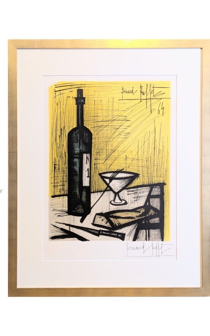Bread Authentic Signed 1964 ED500 Framed Lithograph Buffet Wine (1 of 10)