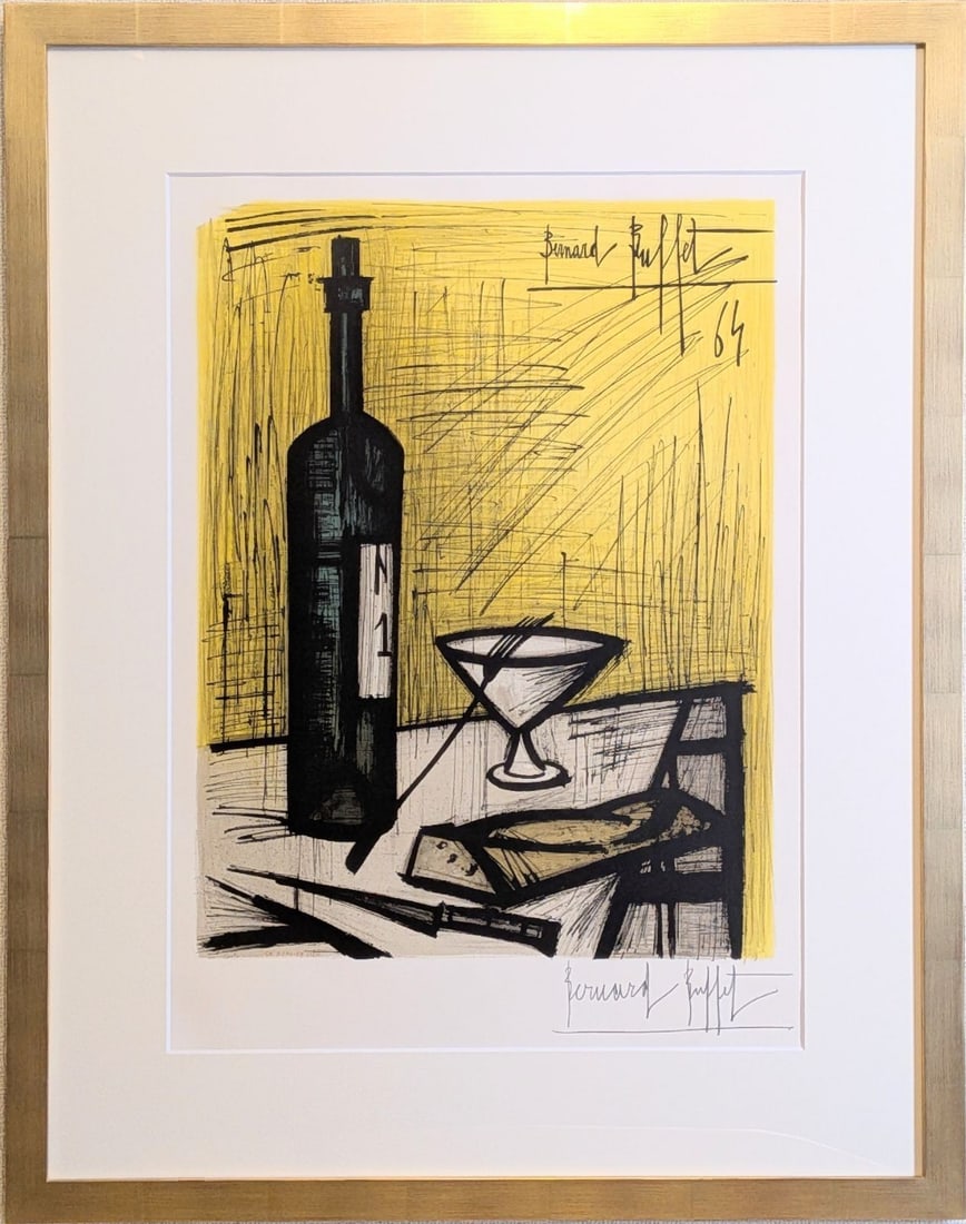 Bread Authentic Signed 1964 ED500 Framed Lithograph Buffet Wine - 2