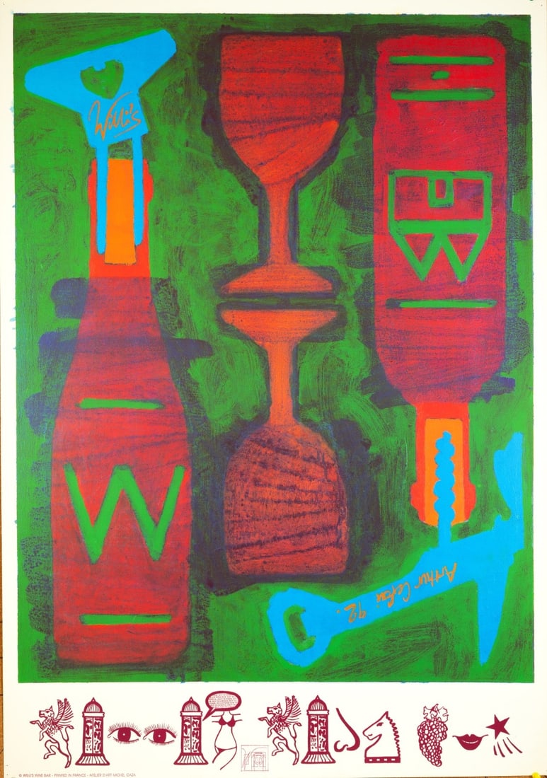 Arthur Cefai Poster Paris Serigraph 27X39 Wine Bar Willis (1 of 3)