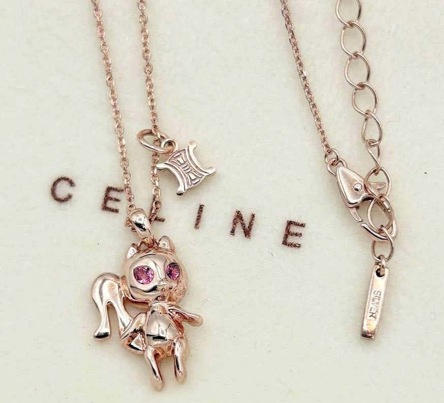 Celine Triomphe Cat Scarlett Sterling Silver 925 Animal Necklace Pendant W Box: Celine Triomphe Cat Scarlett Sterling Silver 925 Animal Necklace Pendant W Box Item Specifics: Pendant Shape: Cat Closure: Lobster Occasion: Anniversary Birthday Christmas Graduation Mother's Day Vale