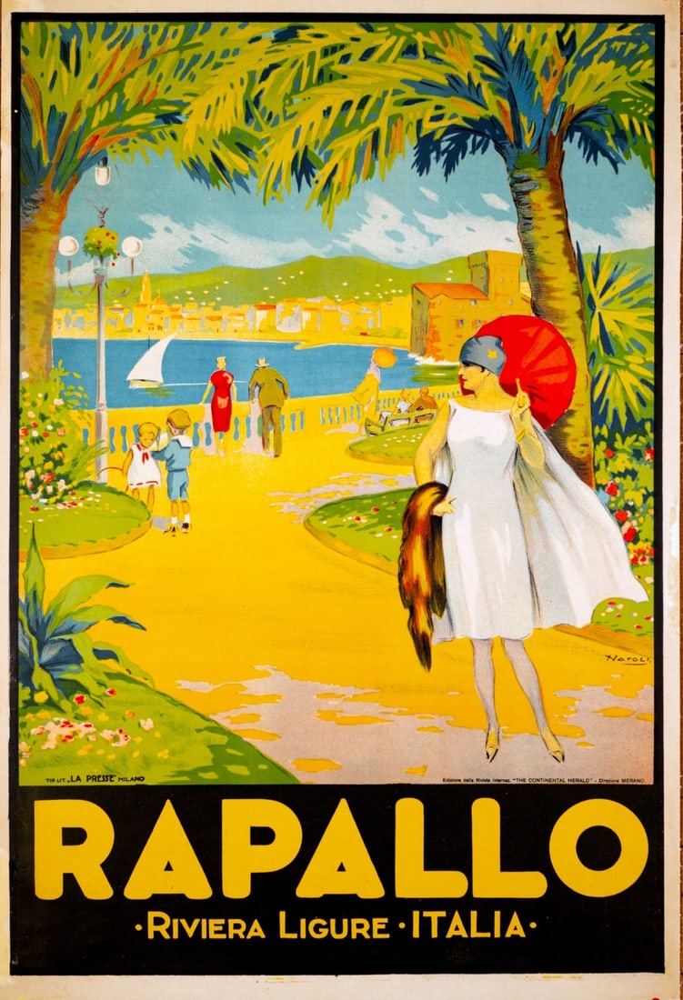 Rapallo 1924 Original Italian Travel Poster Litho Rare: Rapallo 1924 Original Italian Travel Poster Litho Rare Item Specifics: Artist: Natoli Domenico detto Scapin Unit Of Sale: Single Piece Size: Medium Date Of Creation: 1924 Region Of Origin: Rapallo