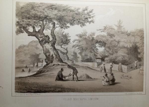 Commodore Perry 1856 Expedition Lithograph Okinawa Village Near Ryukyu Naha: Commodore Perry 1856 Expedition Lithograph Okinawa Village Near Ryukyu Naha Item Specifics: Artist: Wilhelm Heine Subject: Okinawa Ryukyu Landscape Material: Paper Style: Japanese Size: 15.5 x 22.5 cm