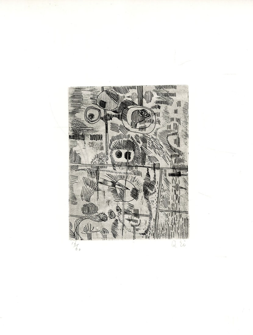 Ei Q Copperplate Print Work 86 Etching Limited Edition Stamped Signature: Ei Q Copperplate Print Work 86 Etching Limited Edition Stamped Signature Item Specifics: Artist: Ei-Q Subject: Abstract Avant-Garde Material: Copperplate Etching on Paper Style: Japanese Size: 13.5 x 
