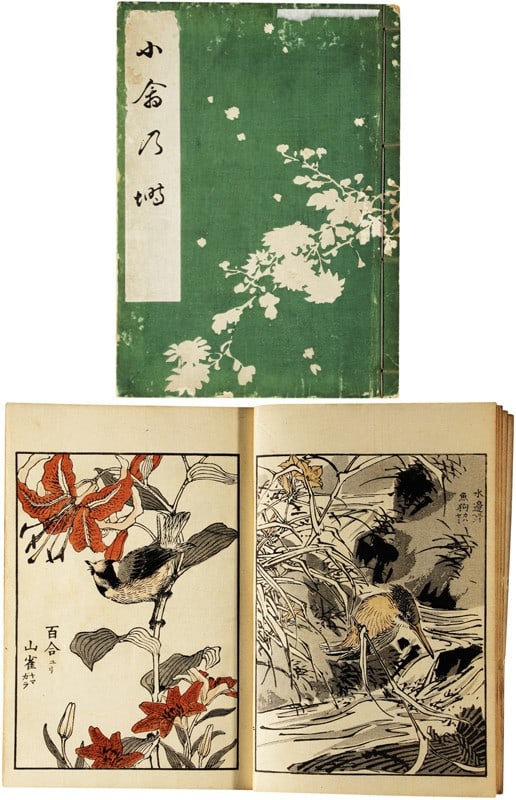Small birds at Roost Shokin no Negura Japanese woodblock print book Meiji 1903: Small birds at Roost Shokin no Negura Japanese woodblock print book Meiji 1903 Item Specifics: Artist: Matsui Yukoku Subject: Birds and Nature (Kacho-ga) Material: Washi Paper Style: Japanese Year Of 