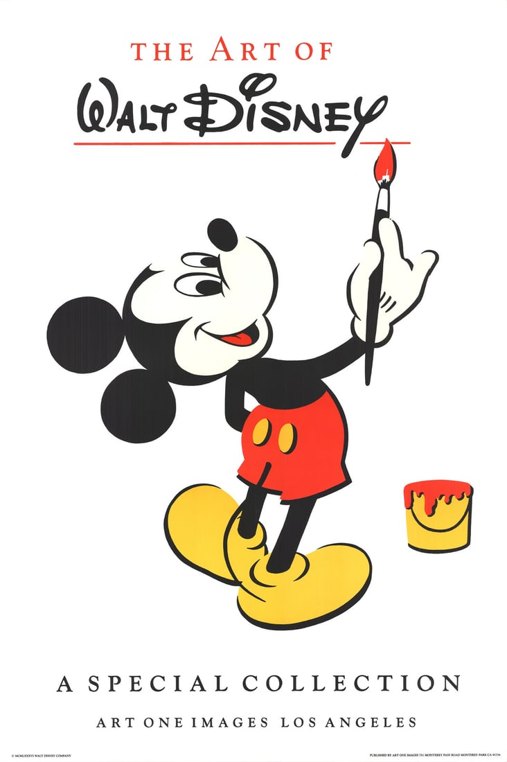 WALT DISNEY Walt Disney-The Art Of Walt Disney 36" x 24" Serigraph 1986 Contempo (1 of 4)