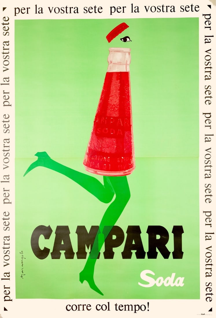 Popart poster Italian 1968 Soda Campari Marangolo Franz (1 of 3)