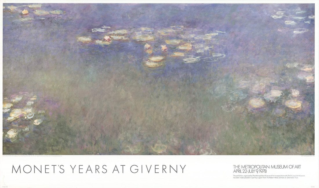 Monet Claude Water Lilies 29" x 49" Lithograph 1997 Impression (1 of 1)