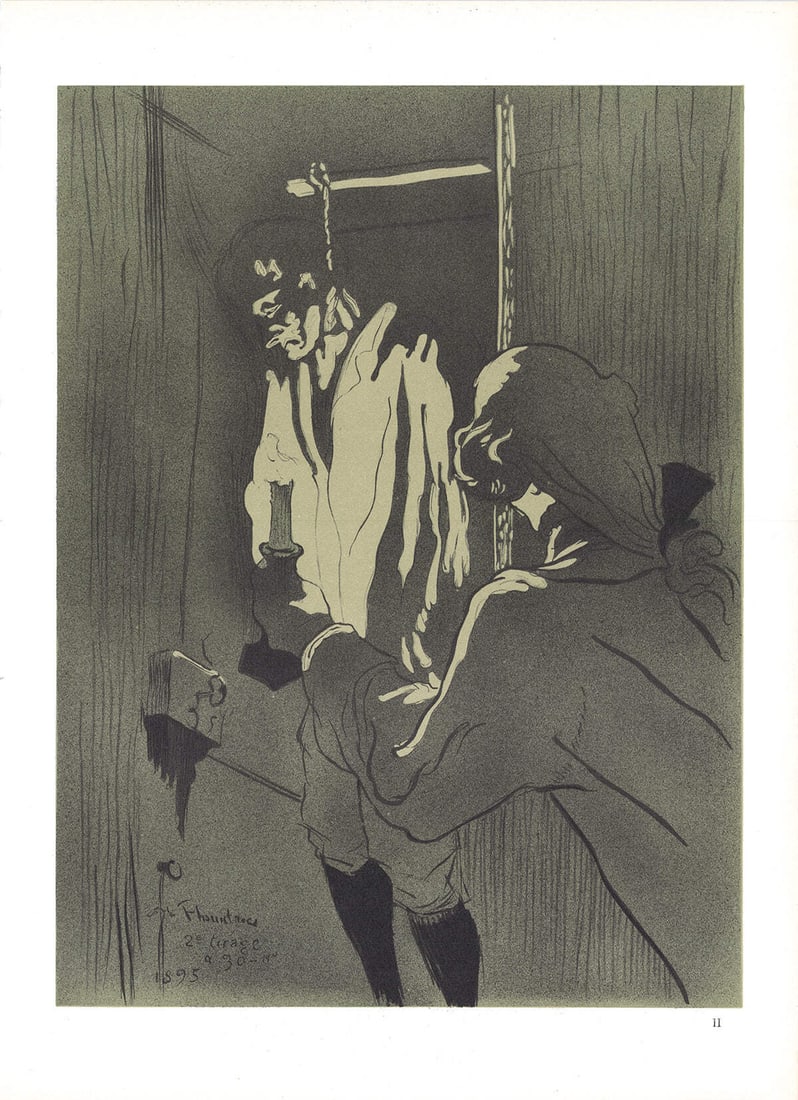 HENRI DE TOULOUSE-LAUTREC Le Pendu 14.5" x 10.5" Lithograph 1966 Art Nouveau Gra (1 of 1)