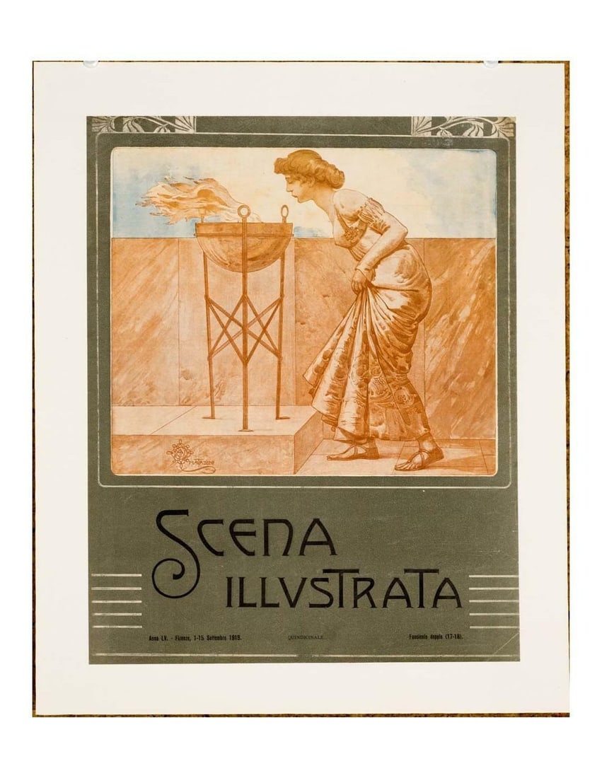 Flame Cover Kilner 1900 Scena Illustrata Arts Theatre Music Literature (1 of 1)