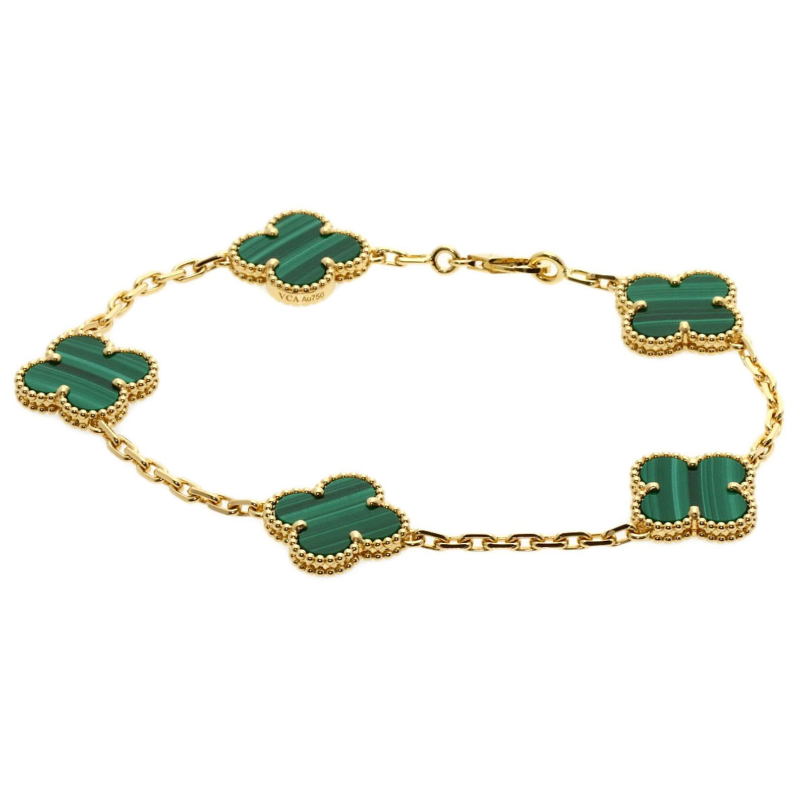 VAN CLEEF & ARPELS Charm Bracelet Yellow Gold (18K): VAN CLEEF & ARPELS Charm Bracelet Yellow Gold (18K) Yellow gold (18K) charm bracelet from Van Cleef & Arpels, featuring a delicate 18cm / 7.08'' length. This like new used bracelet boasts excellent