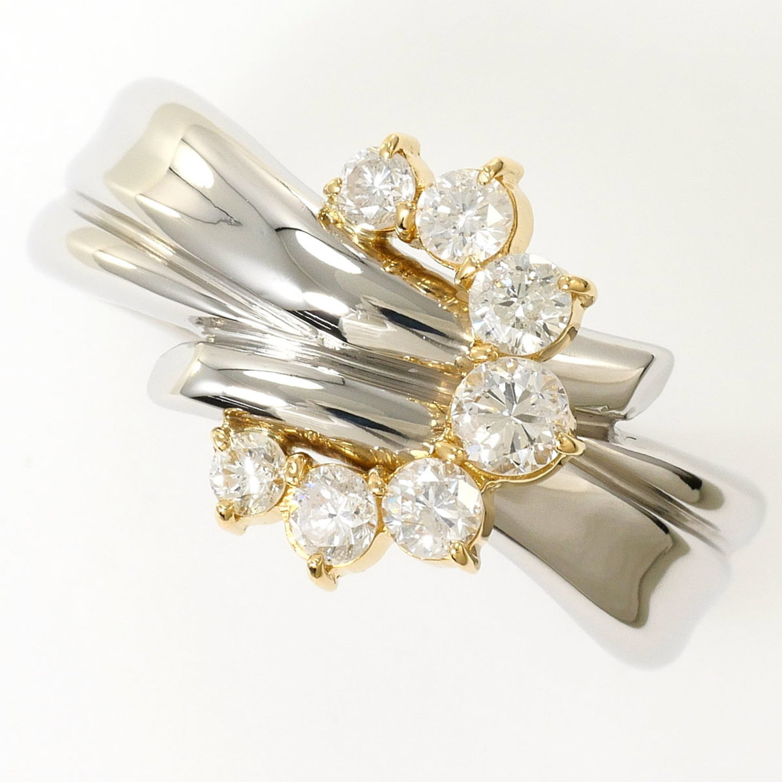 Band Ring Platinum 900 Yellow Gold (18K): Band Ring Platinum 900 Yellow Gold (18K) Platinum 900 Yellow Gold band ring with a 0.506 carat diamond, featuring a 12mm width and 7.9g weight, available in a US size 7. Item Specifics: Brand: Unbrand