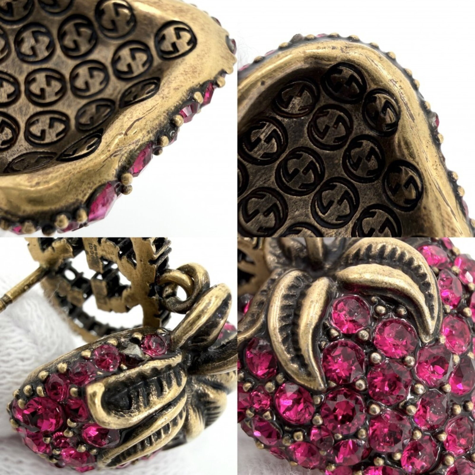 GUCCI Stud Earrings Rhinestone - 6